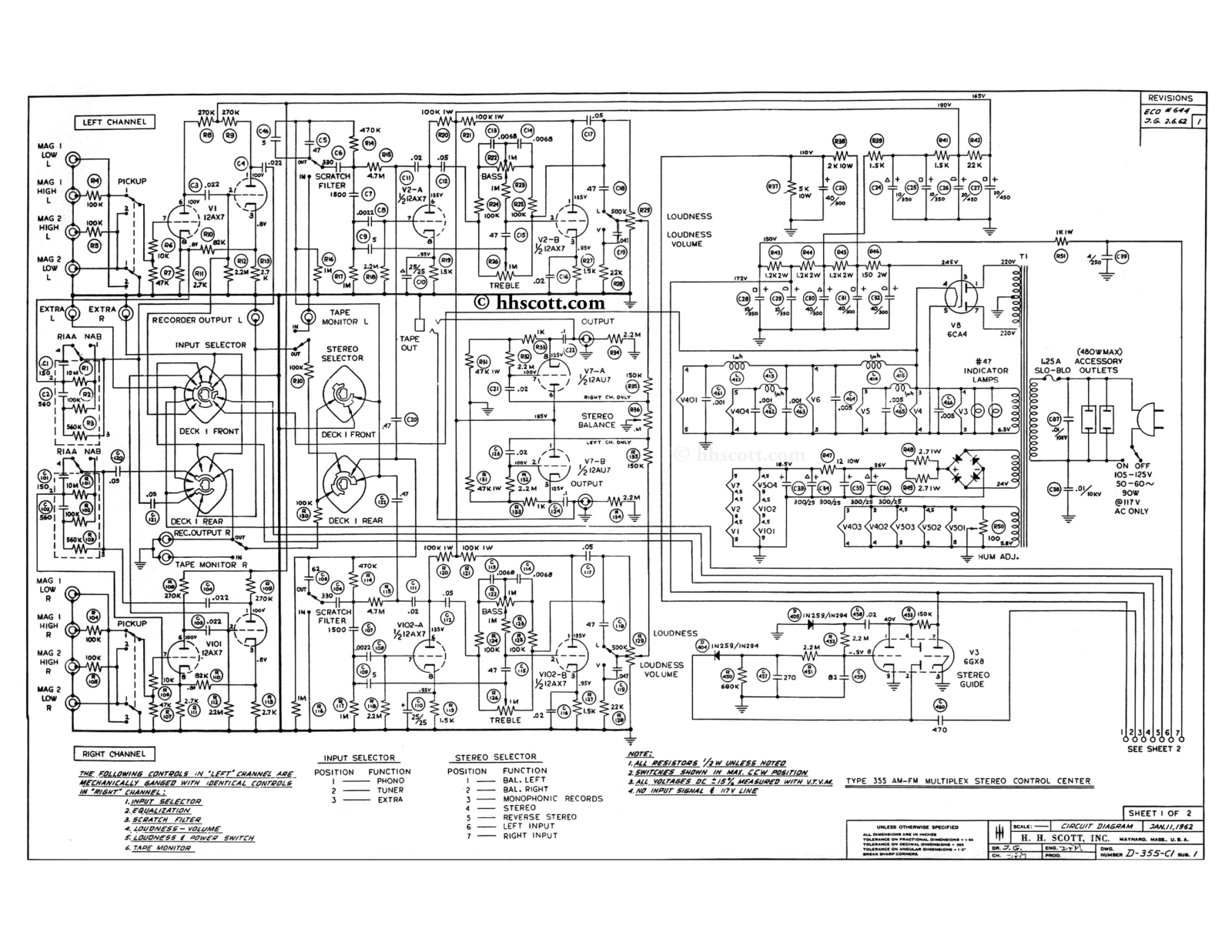 H.H. Scott 355 Schematic