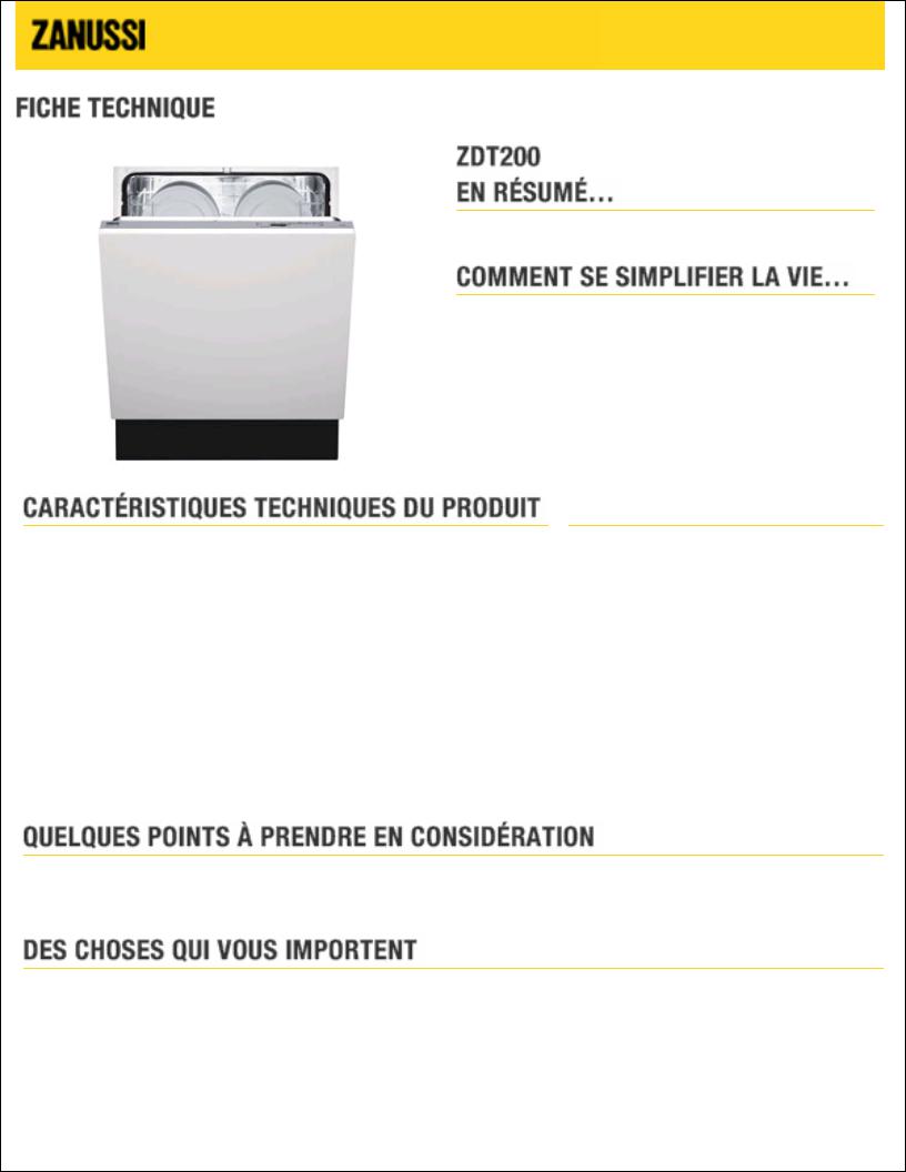 Zanussi ZDT200 BROCHURE