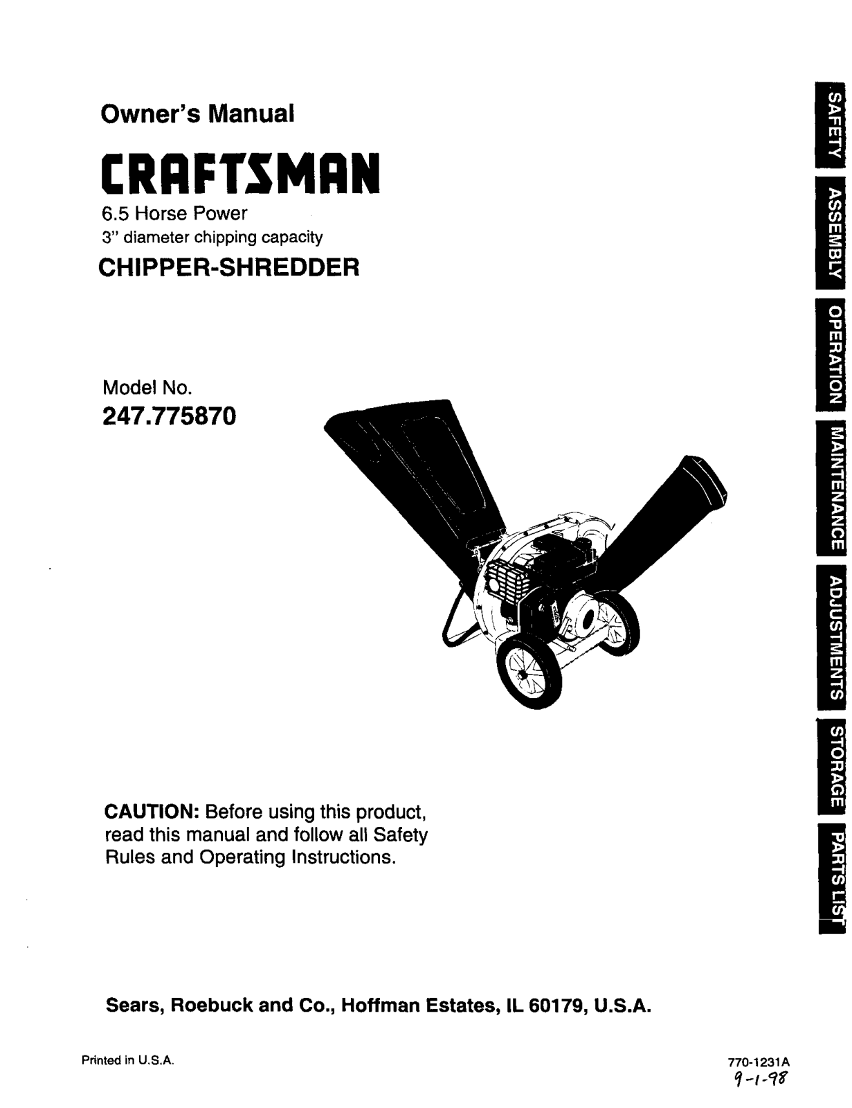 Craftsman 77587 User Manual - ManualMachine.com