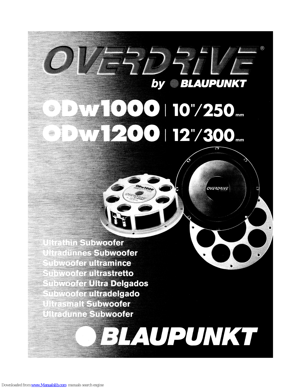 Blaupunkt Overdrive ODw1000, Overdrive ODw1200 User Manual