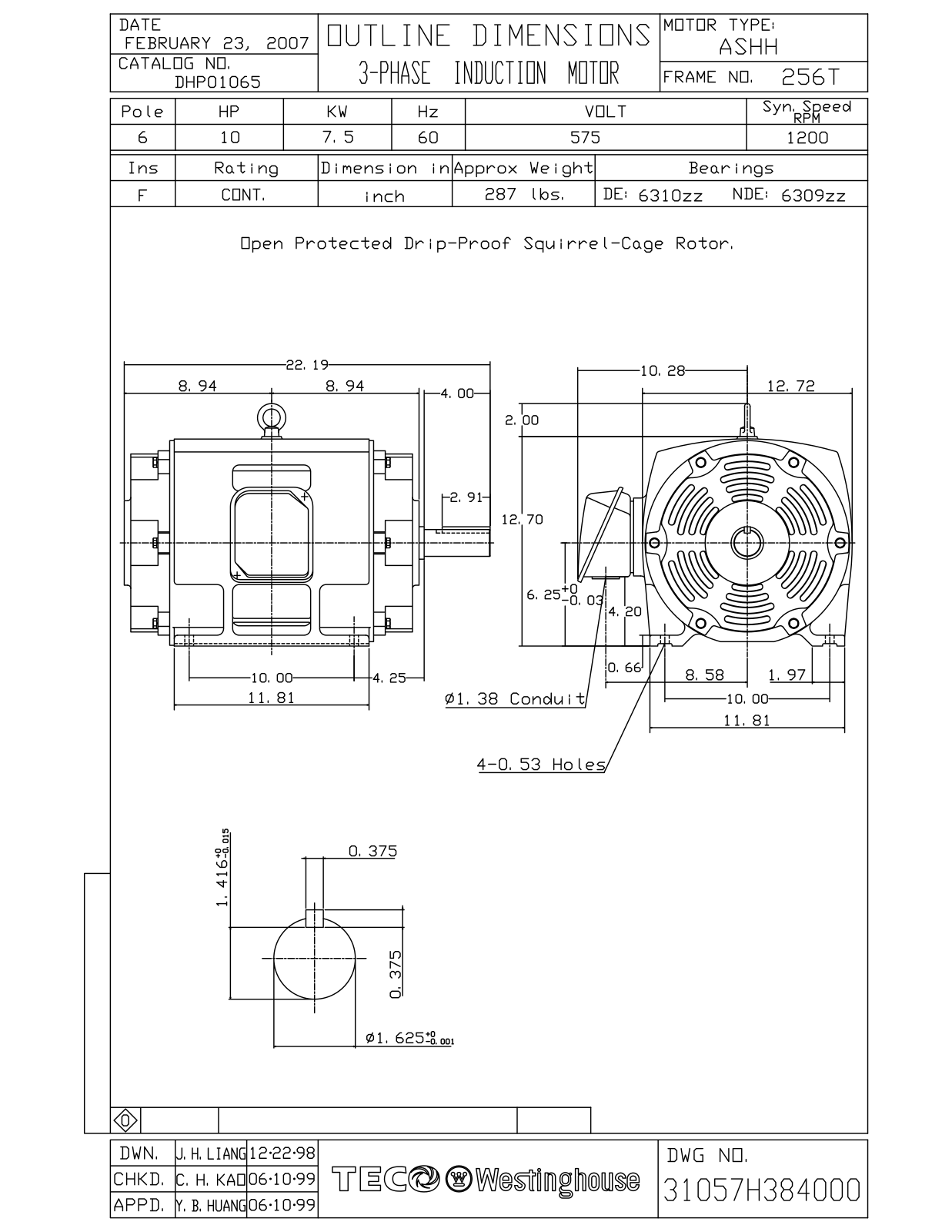 Teco DHP01065 Reference Drawing