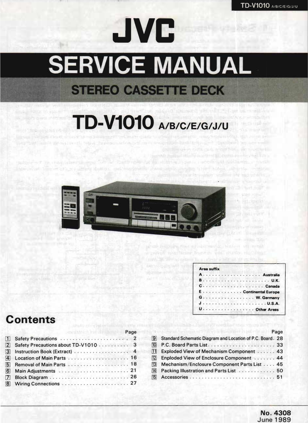Jvc TD-V1010 Service Manual