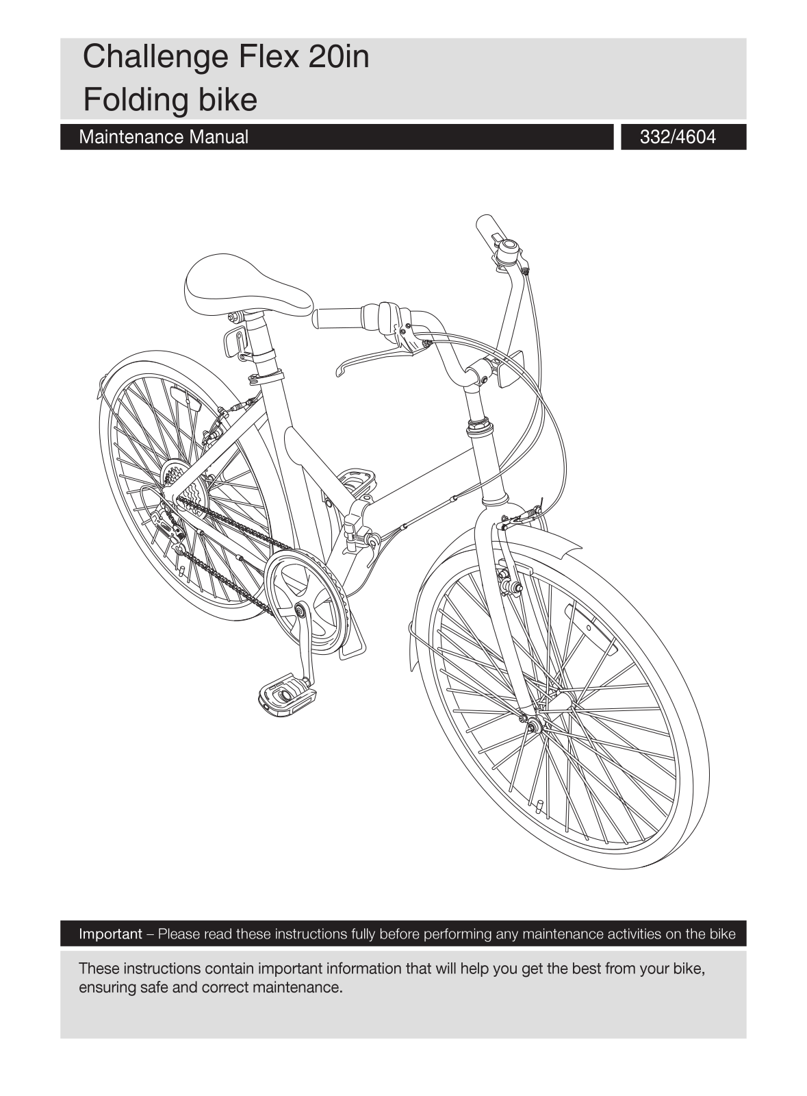 Challenge FOLD20F Instruction manual