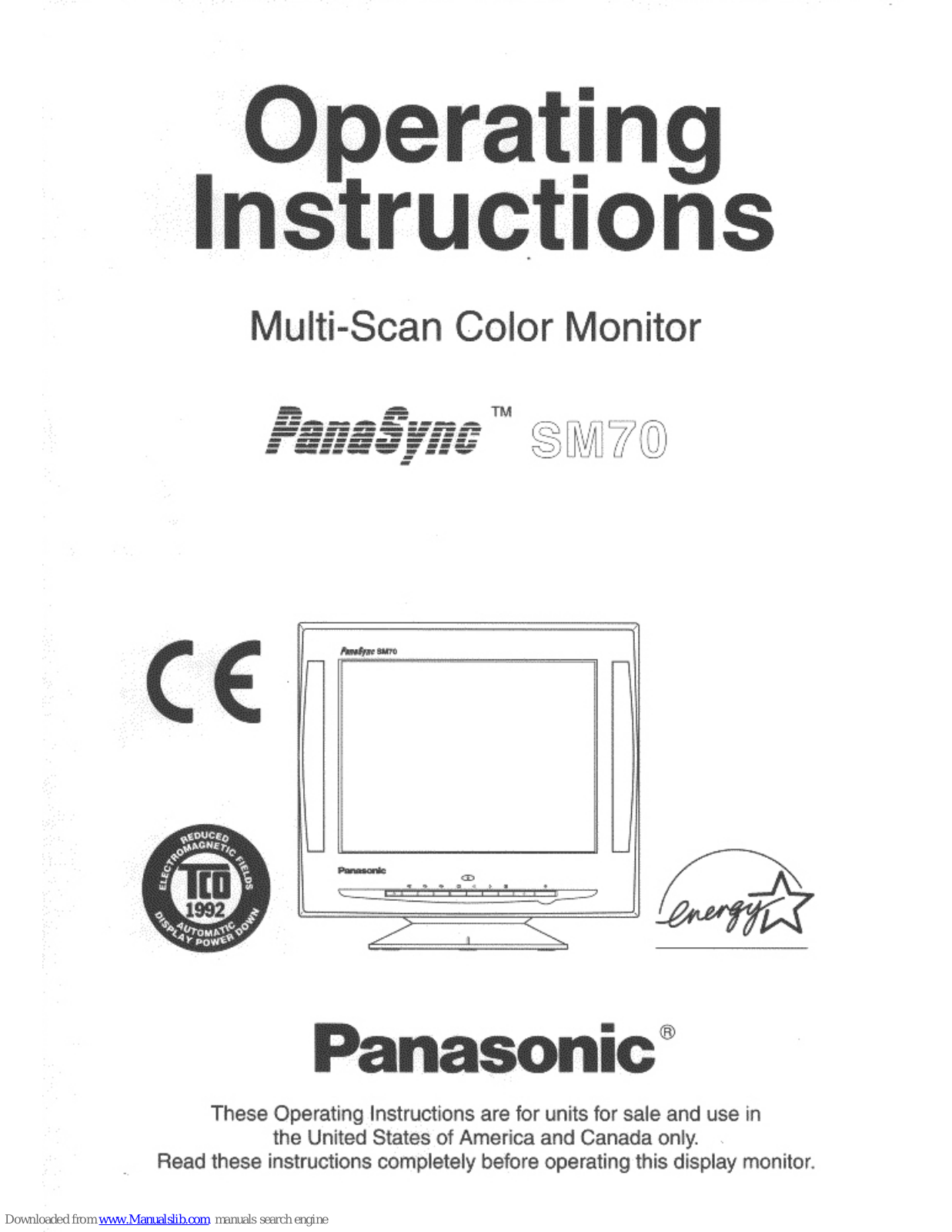 Panasonic PANASYNC SM70, PANASYNC TX-D7F35F-E, PANKXTG5776S User Manual