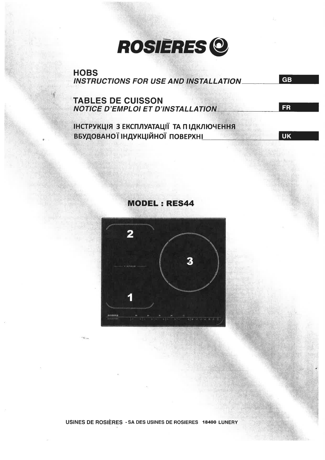 ROSIERES RES44 User Manual