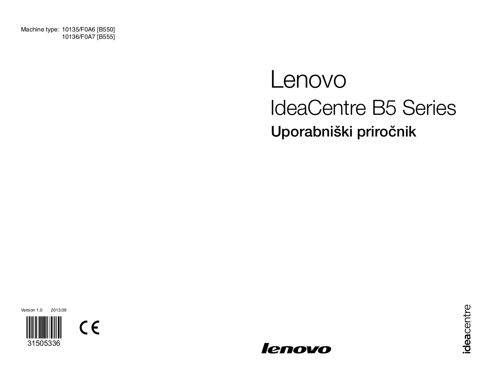 Lenovo ideacentre B550, ideacentre B555 User Guide