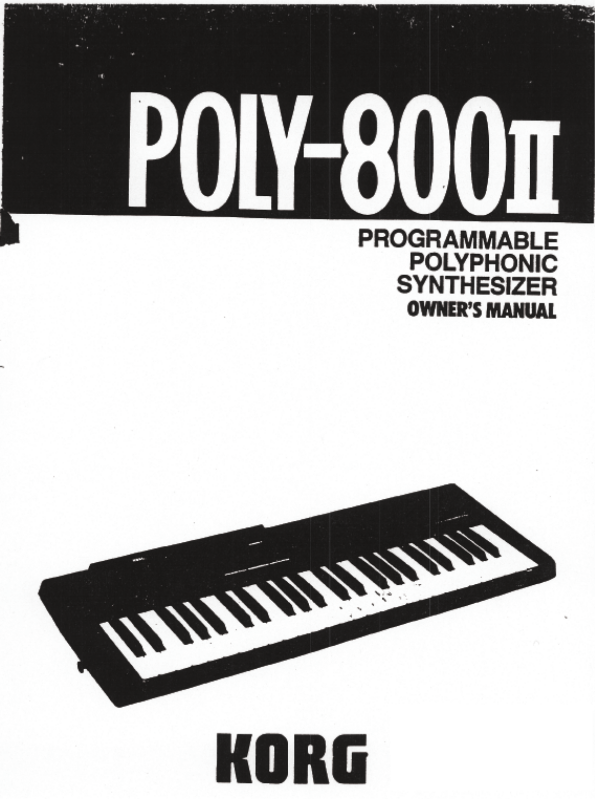 Korg Poly-800II Owner's Manual