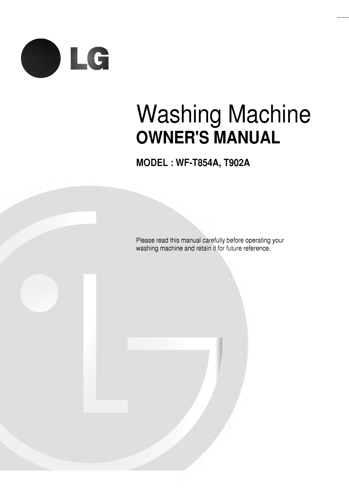 LG WF-T1081TPS Owner’s Manual