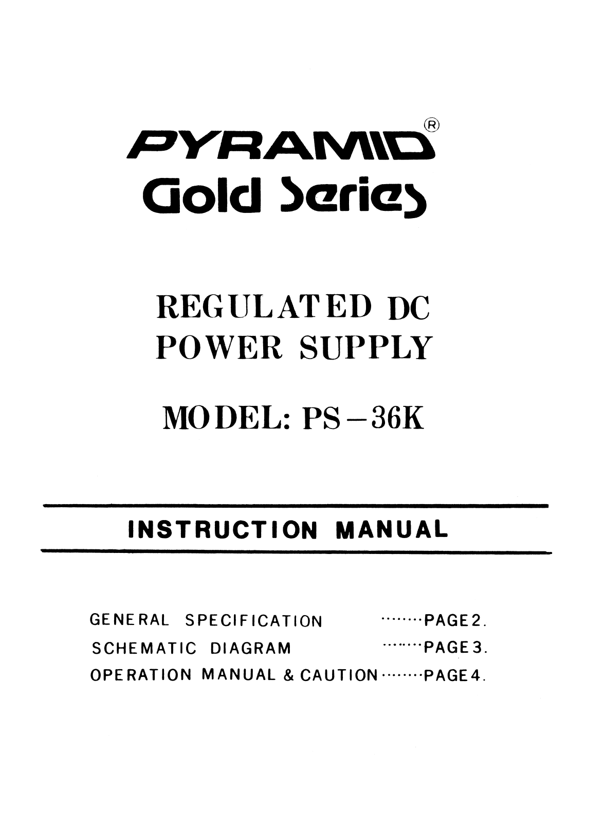 Pyramid PS36KX User Manual