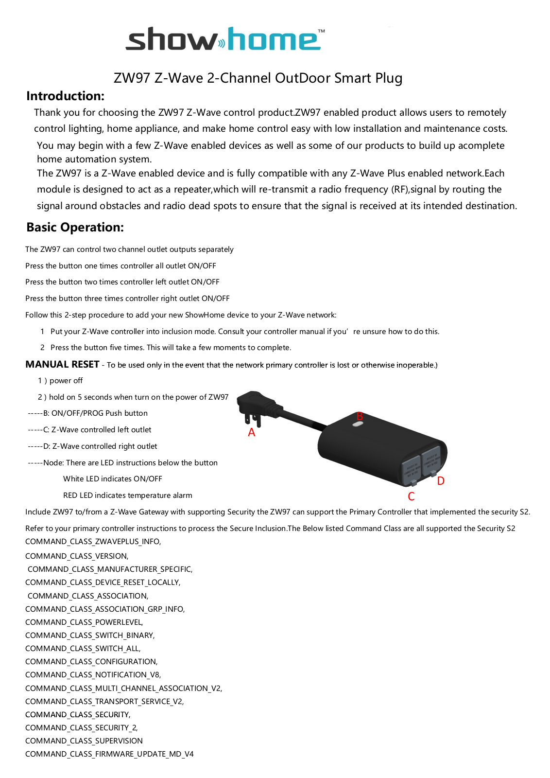 Willis Electric ZW97 User Manual