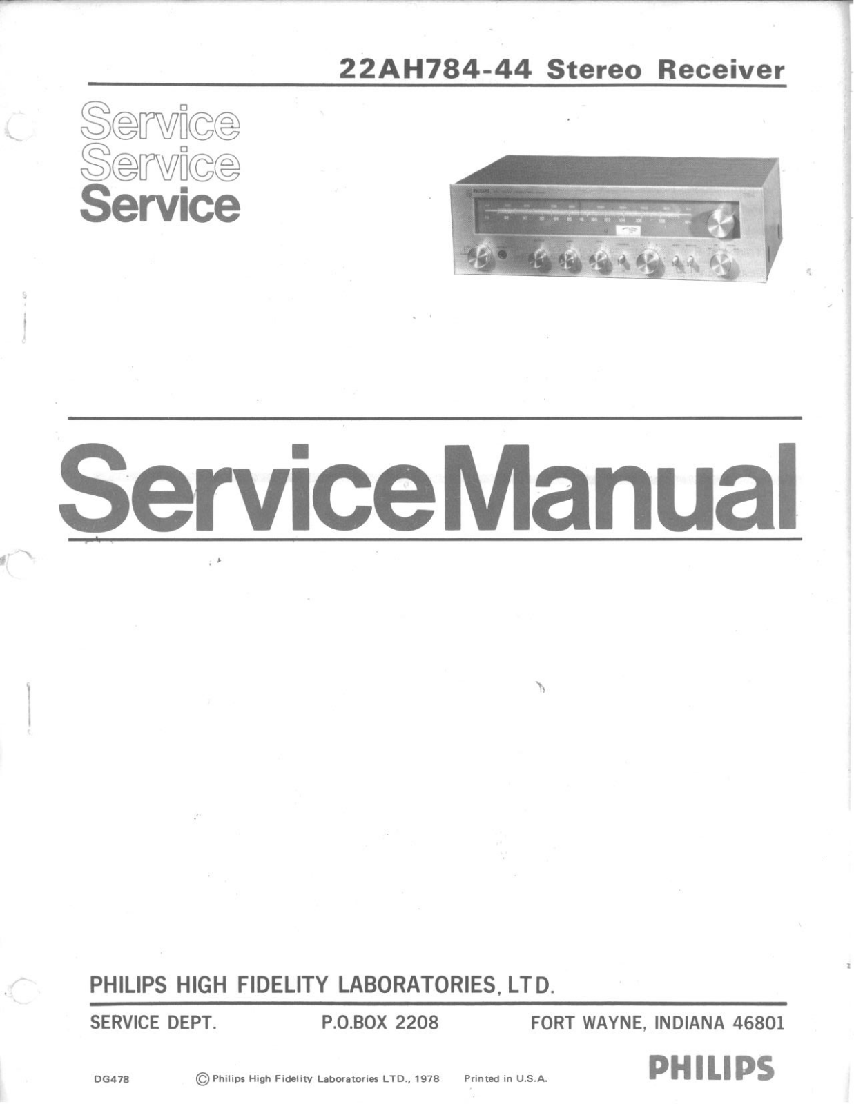 Philips 22-AH-784-44 Service Manual