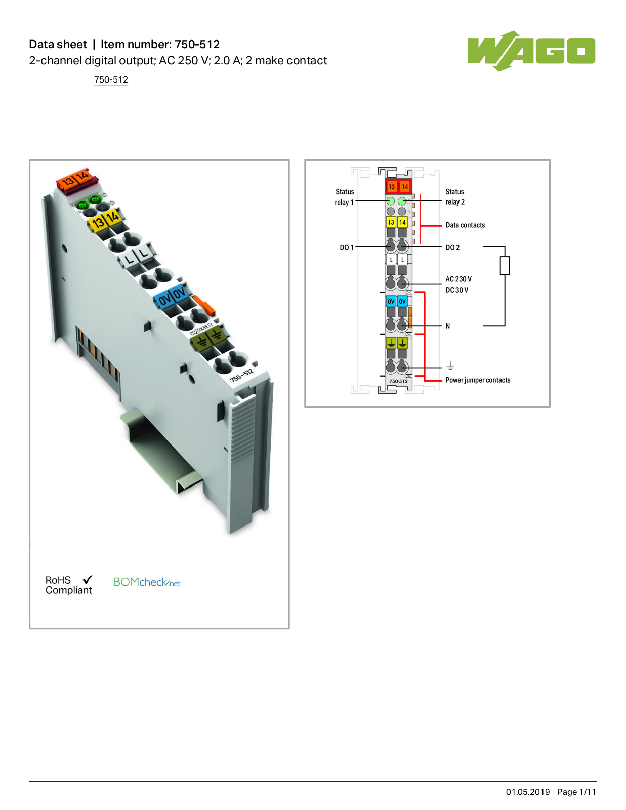 Wago 750-512 Data Sheet