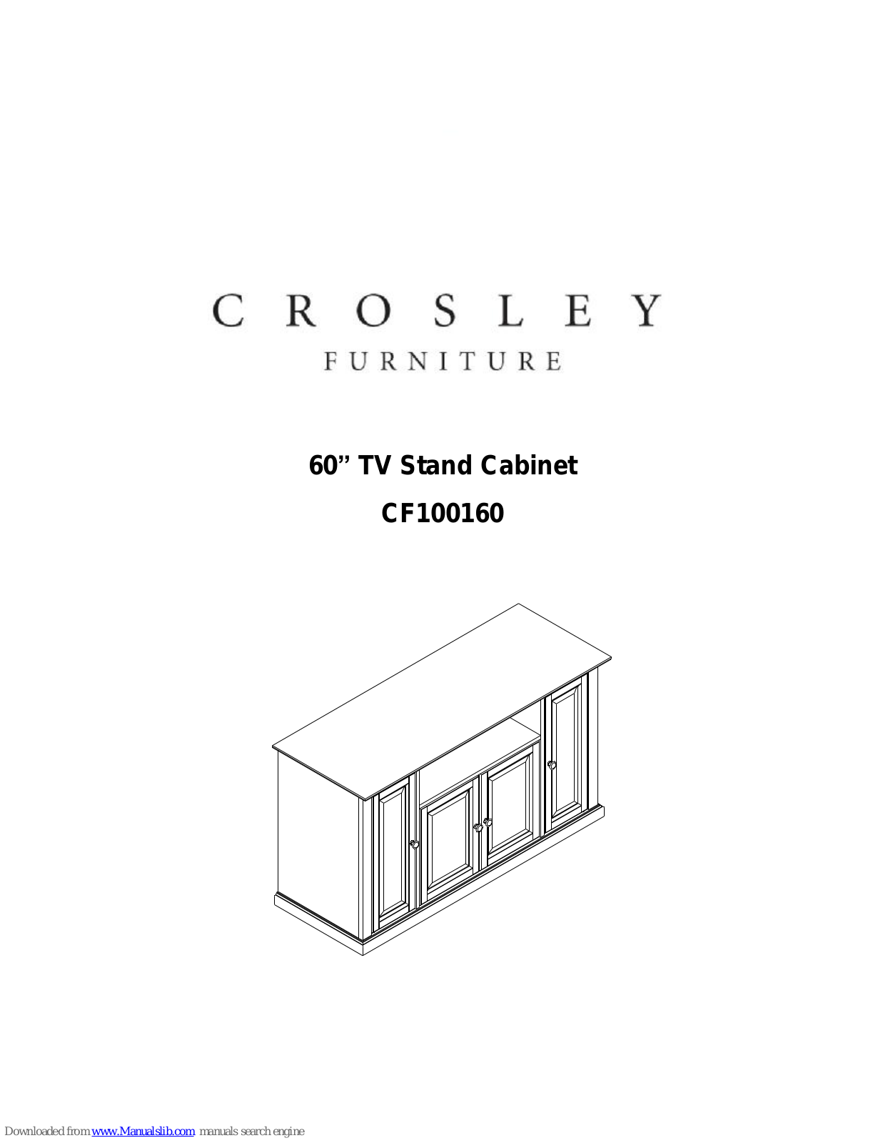 Crosley CF100160, CF100142, CF4001 Assembly Instructions Manual