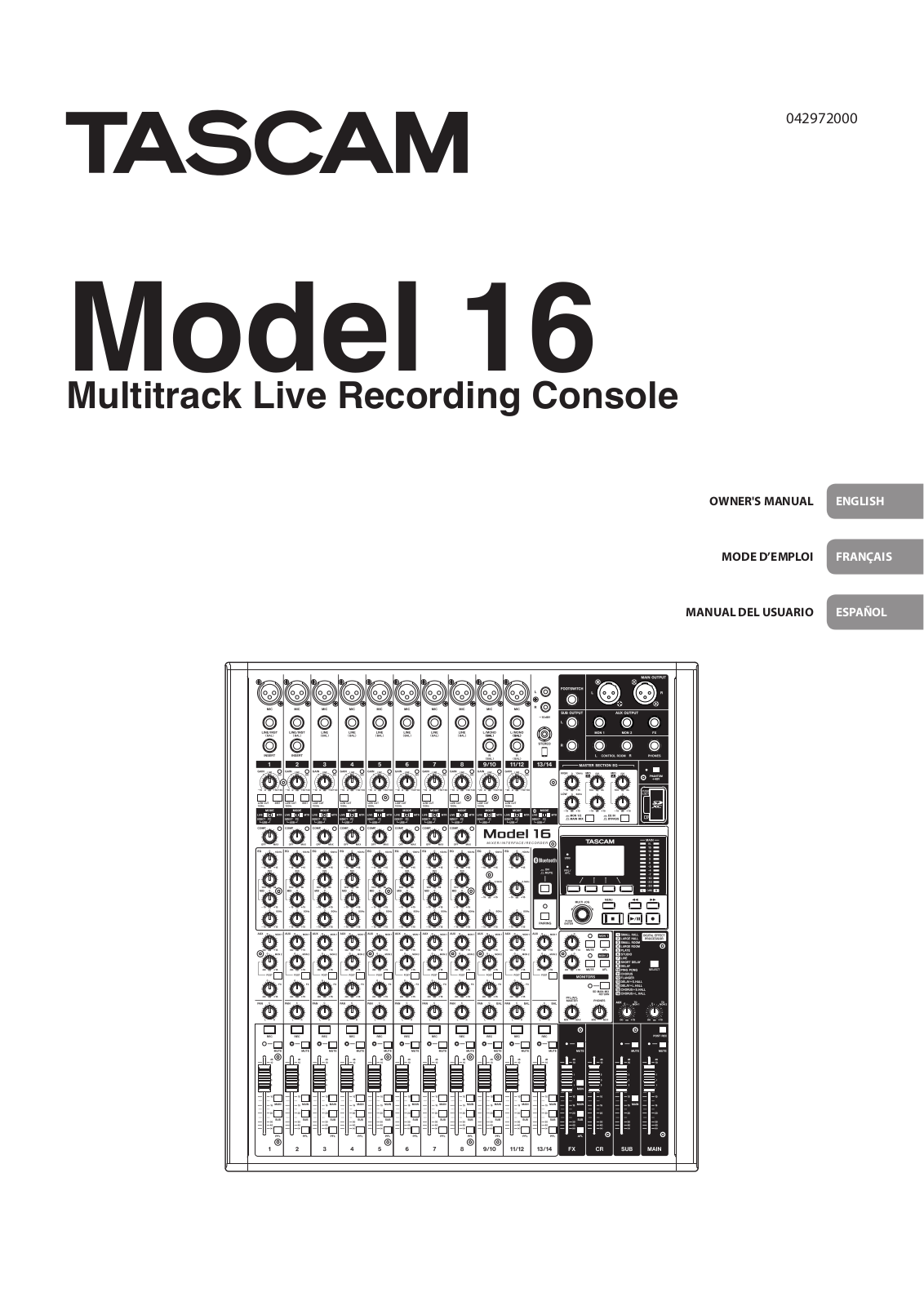 Tascam Model 16 User manual