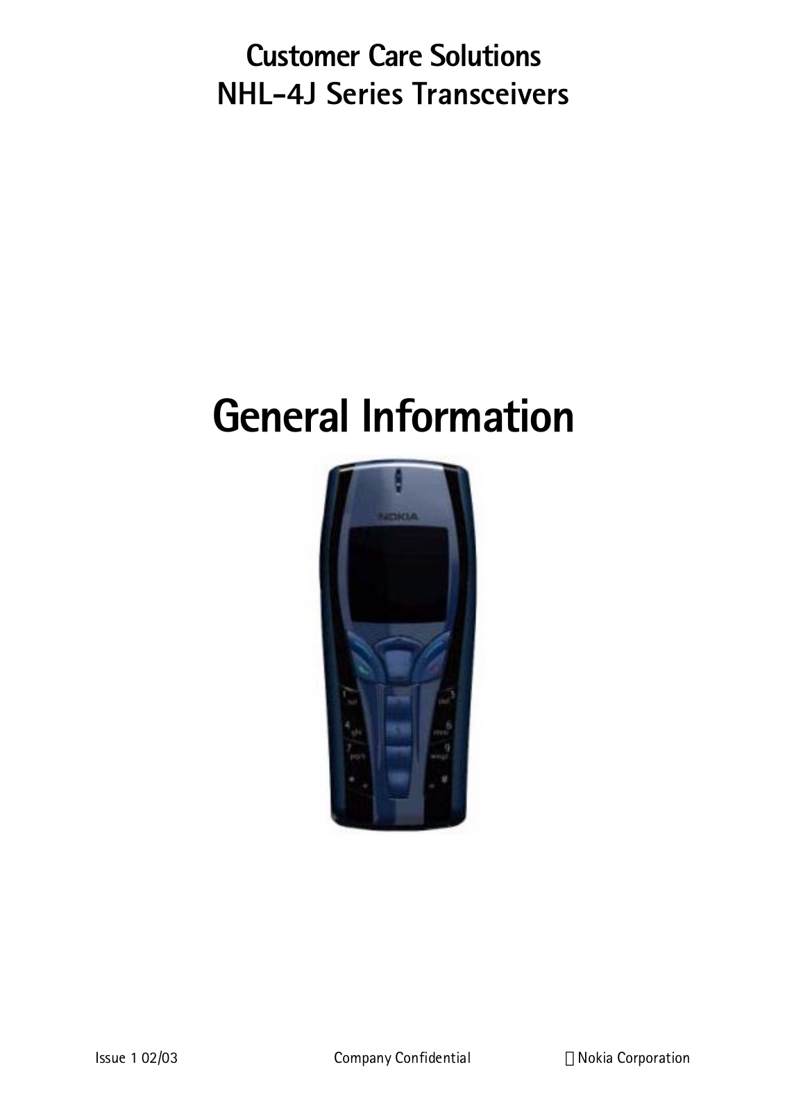 Nokia 7250, 7250i Service Manual 01_nhl4j_genl