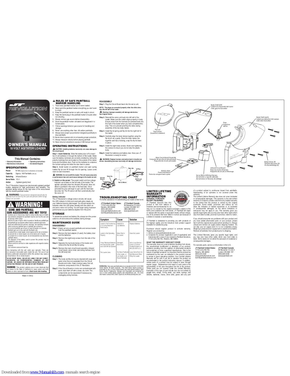 JT Revolution Owner's Manual