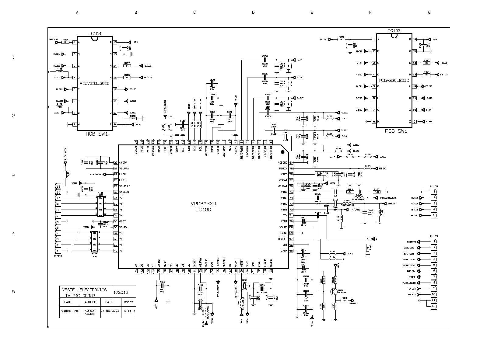 VESTEL TFT 22, DIR59 Schematics video prossescor