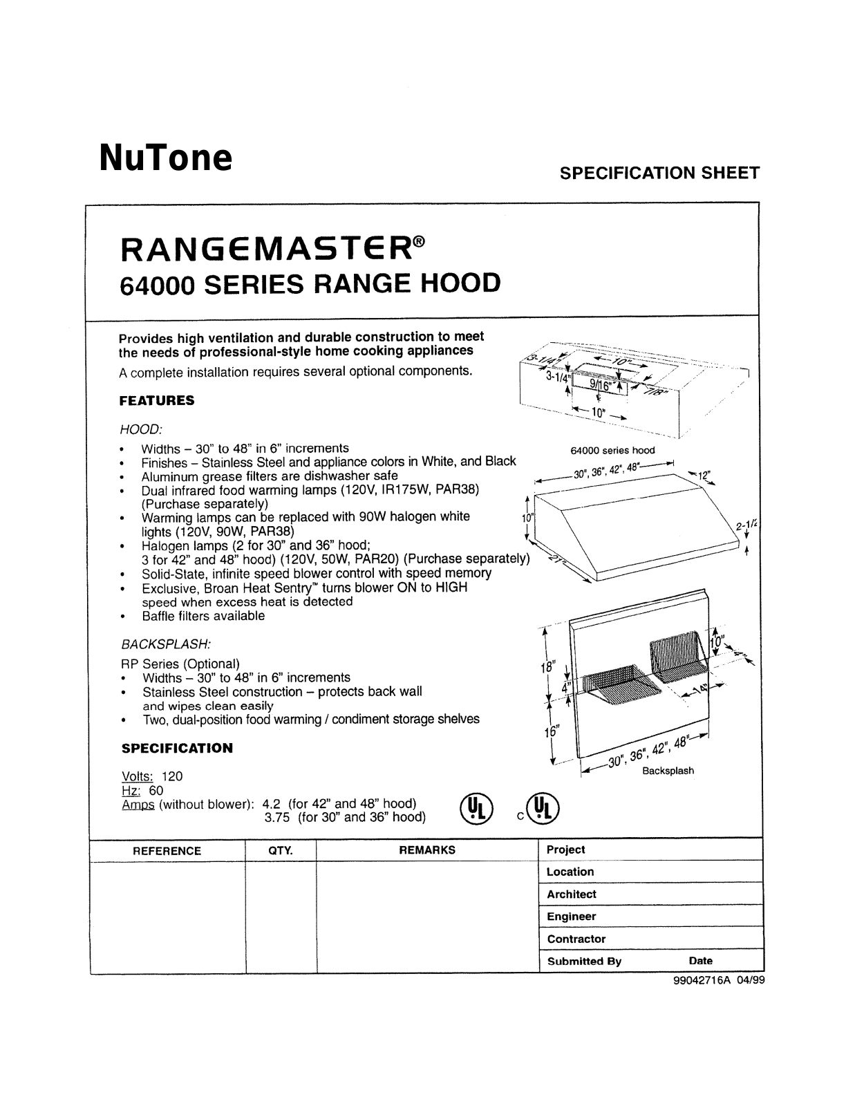 NuTone 64000 User Manual