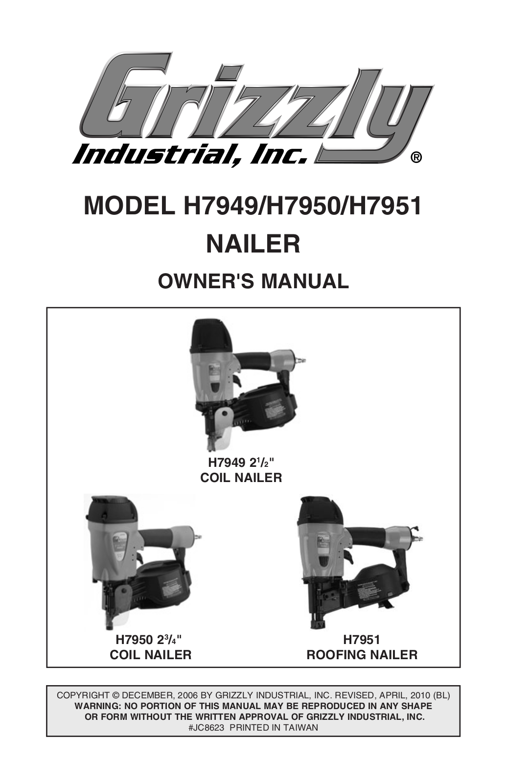 Grizzly H7951 User Manual