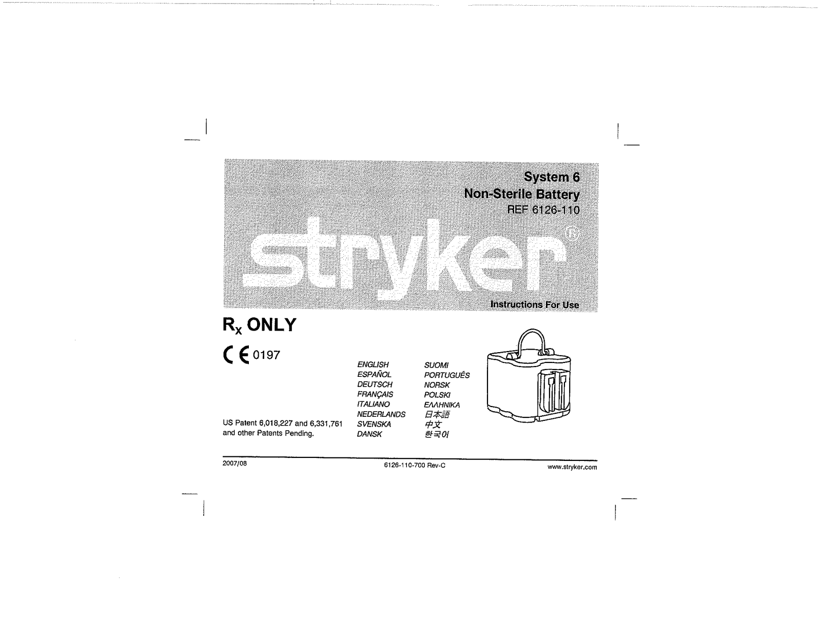 Stryker Rx User manual