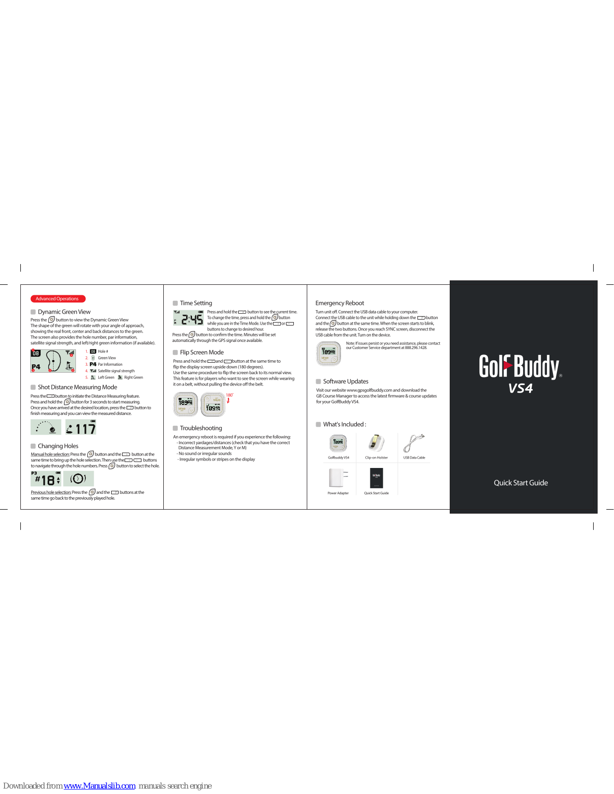 Golf Buddy VS4 Quick Start Manual