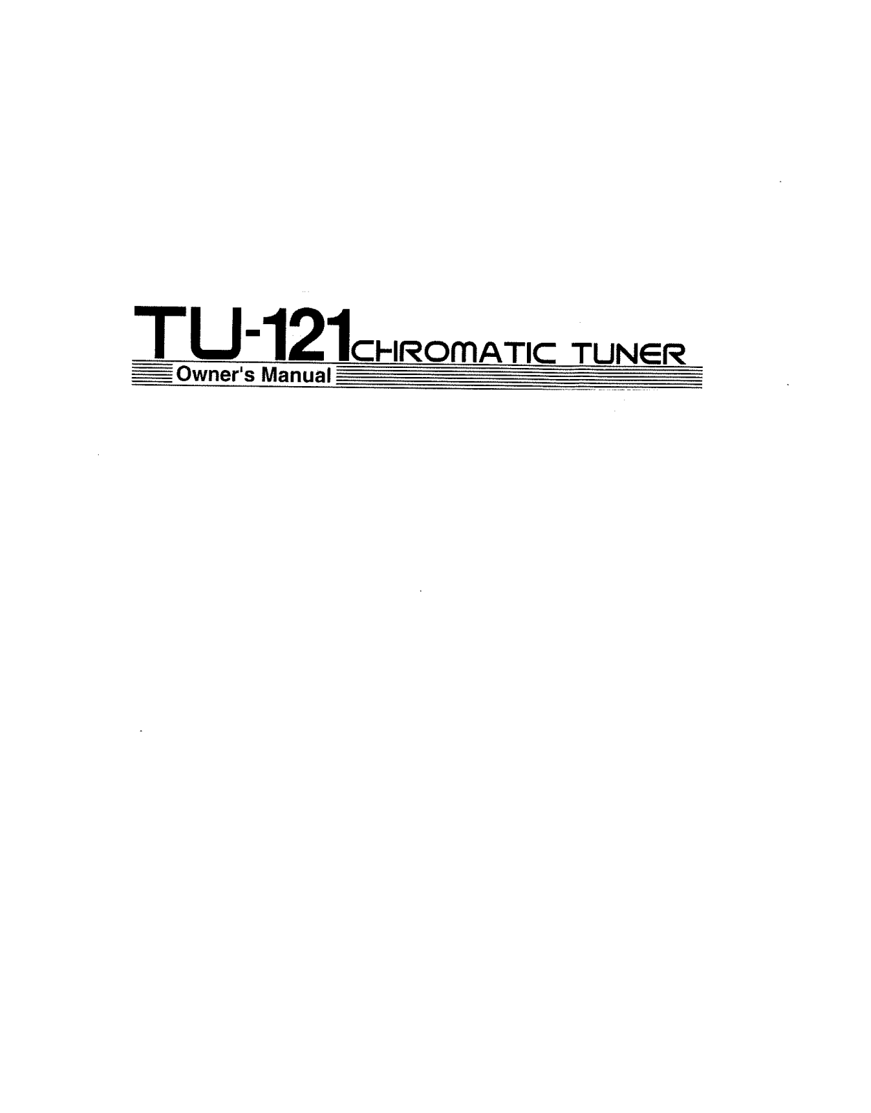 Roland Corporation TU-121 Owner's Manual