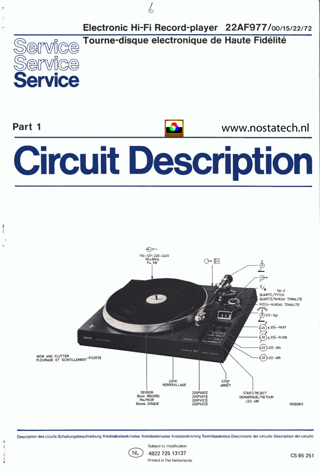 PHILIPS AH 572, AH 578, AH 673, AH977 Service Manual