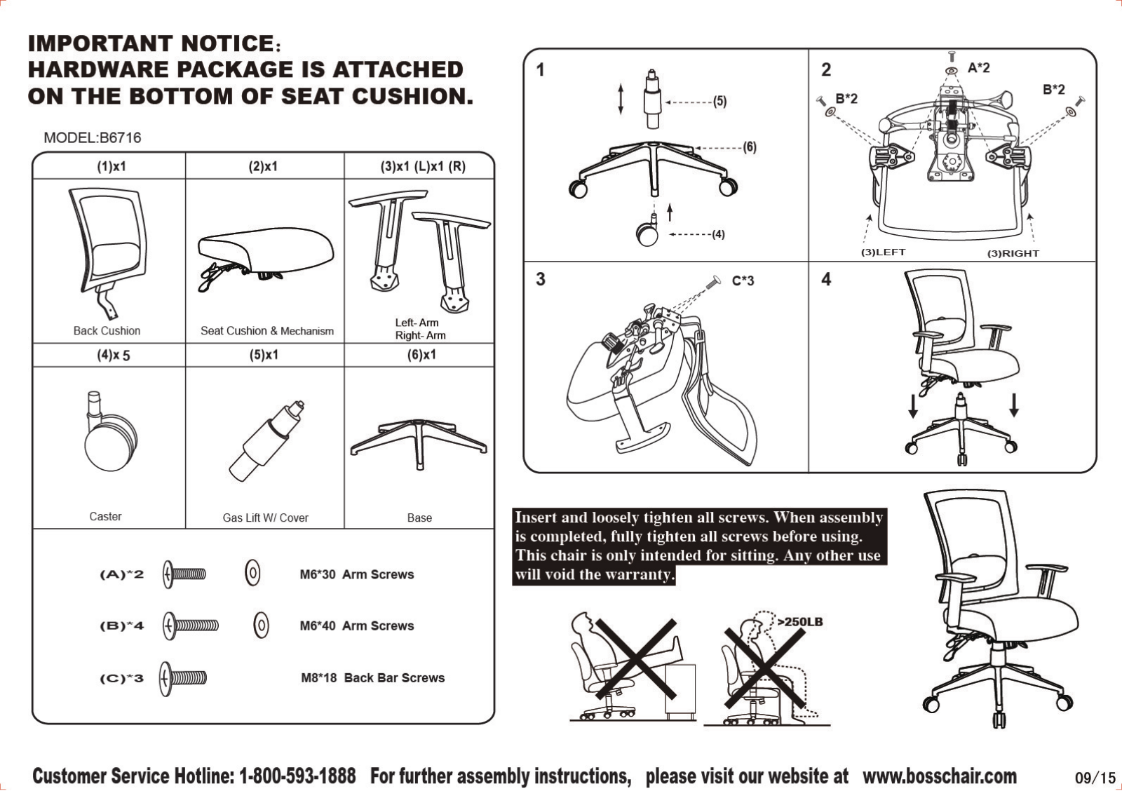 Boss B6716SSBK Assembly Guide