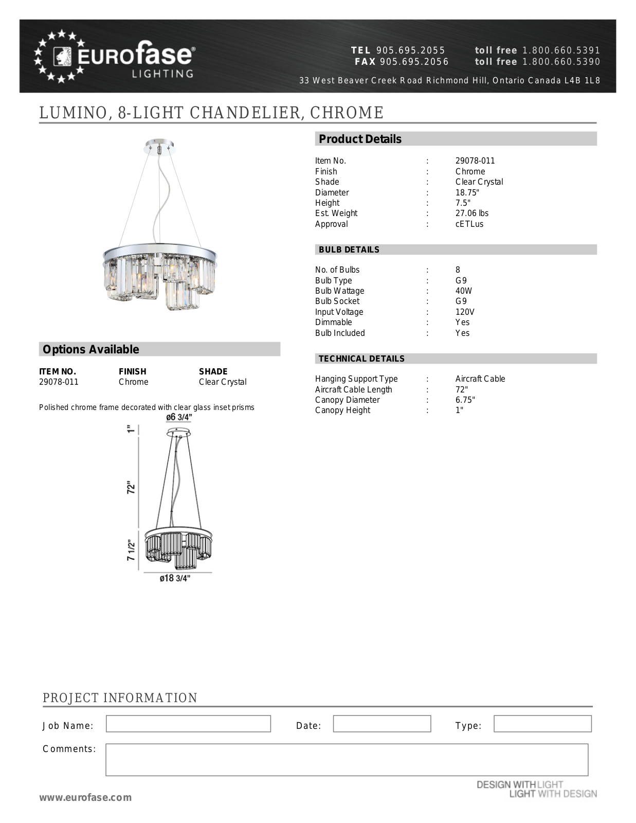 Eurofase XEO4123 Specifications - ManualMachine.com
