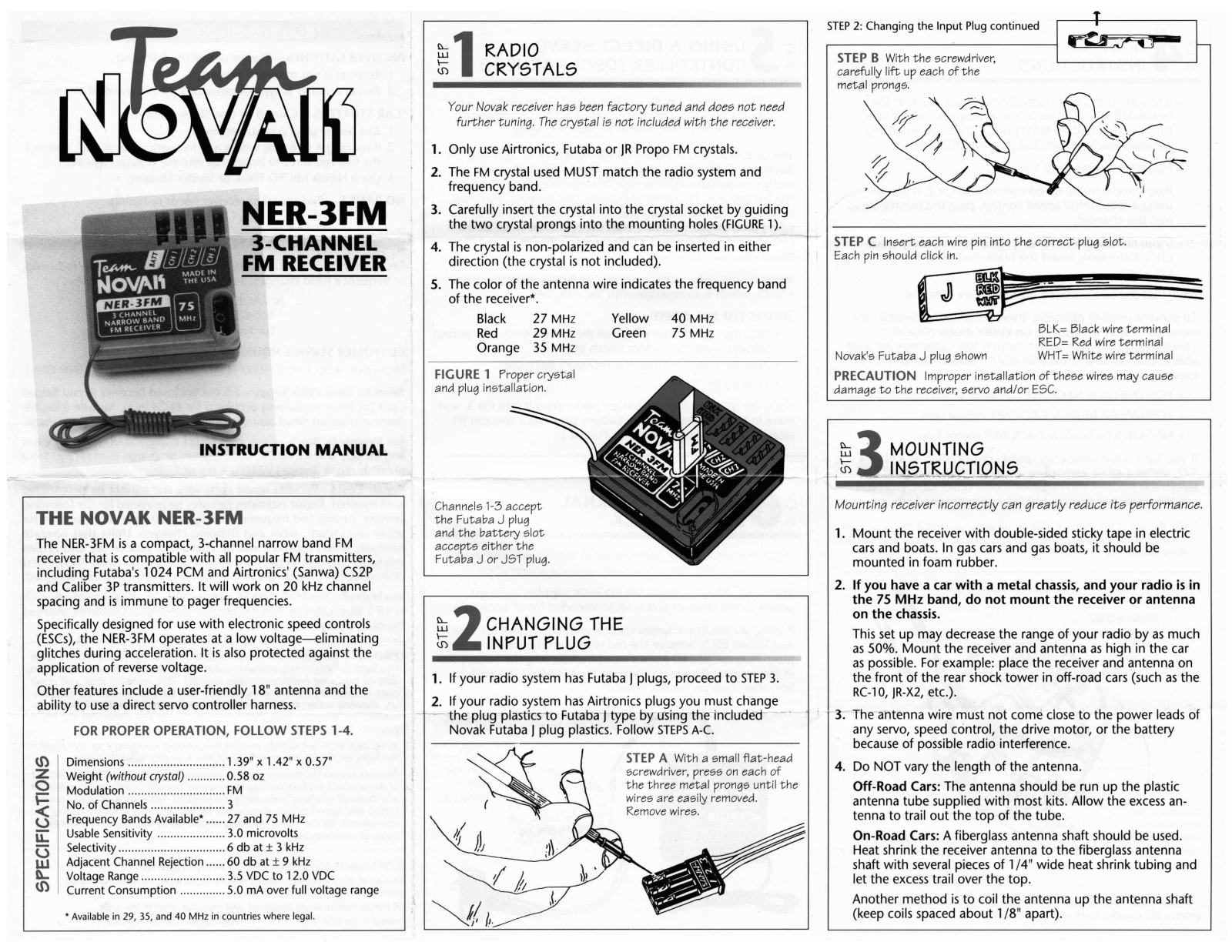 Novak NER-3FM Instructions Manual