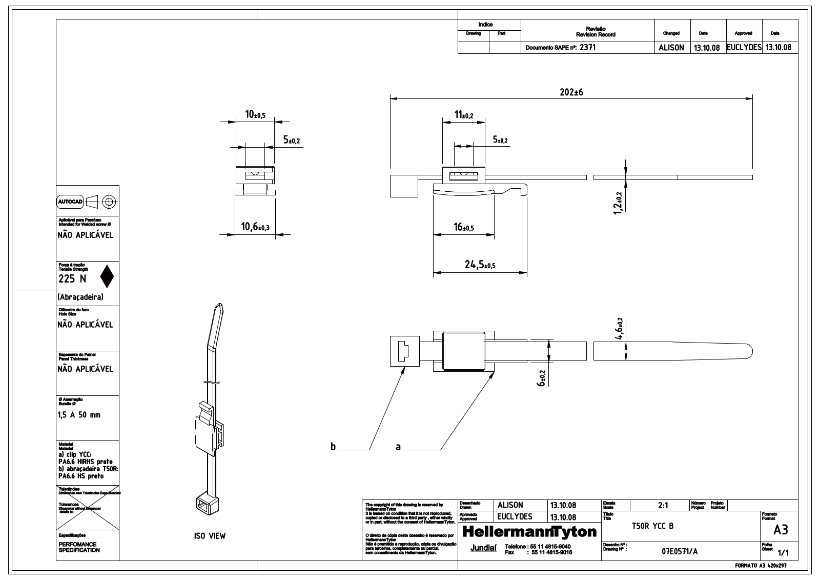 HellermannTyton T50R YCC B Reference Drawing - ManualMachine.com