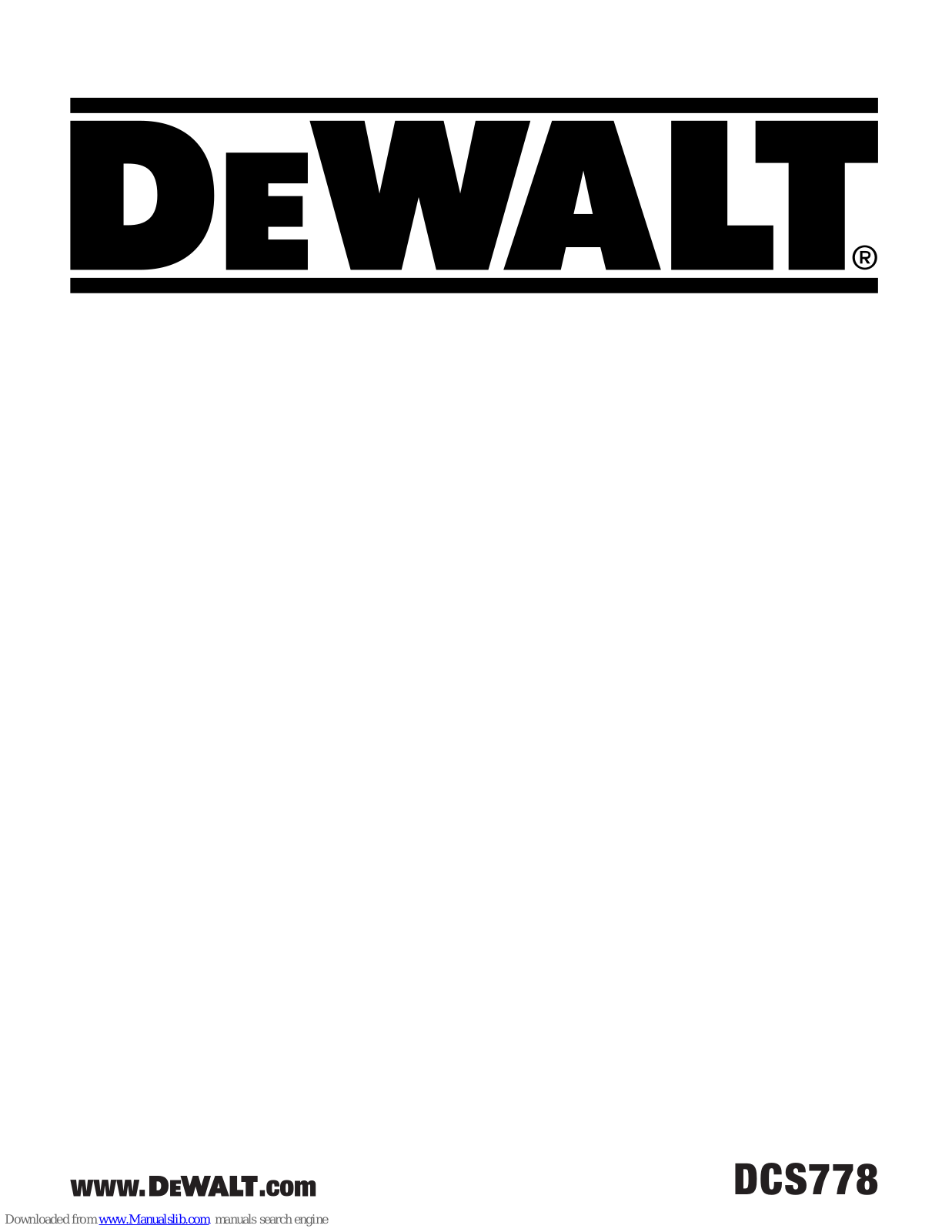 DeWalt DCS778 User Manual