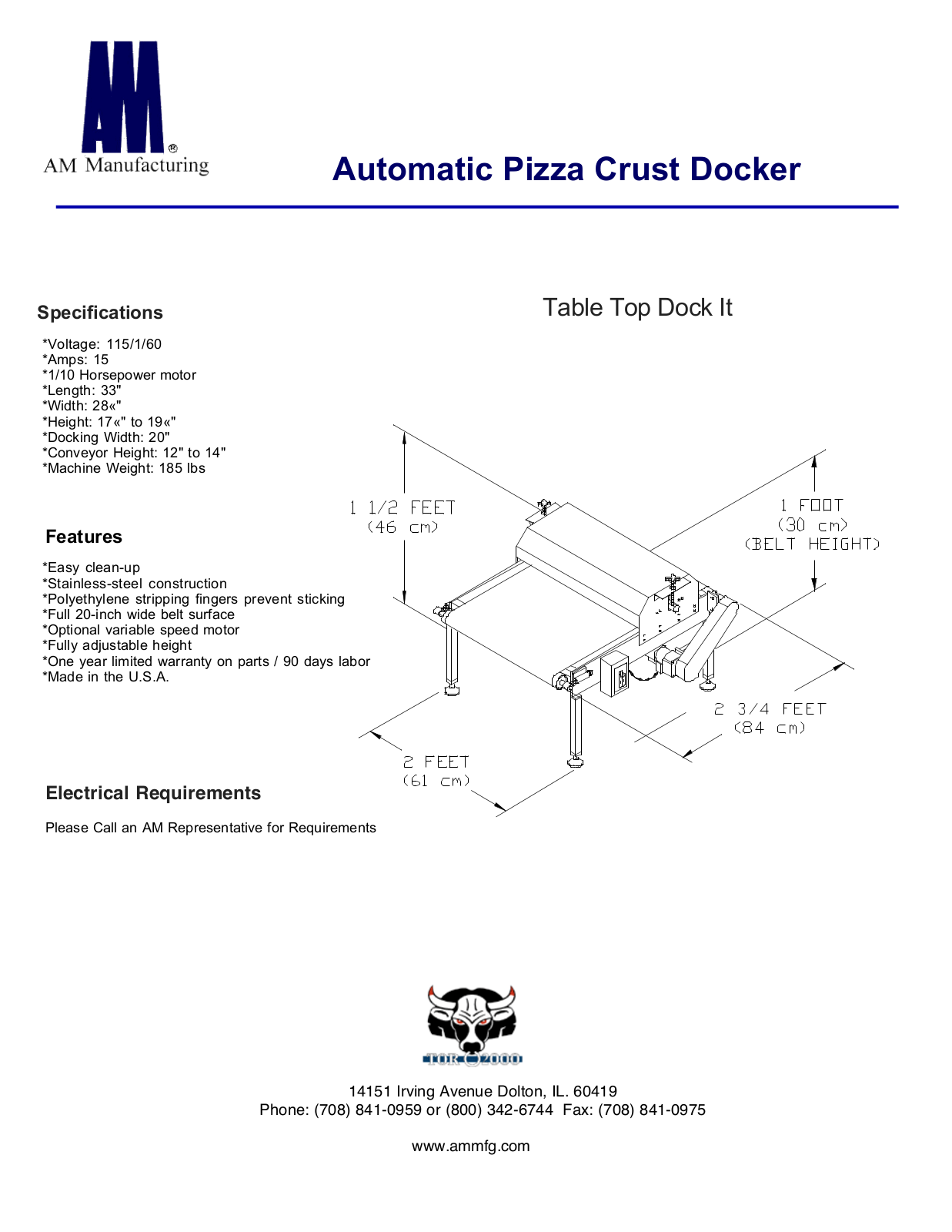AM Manufacturing Table Top Dock It User Manual - ManualMachine.com