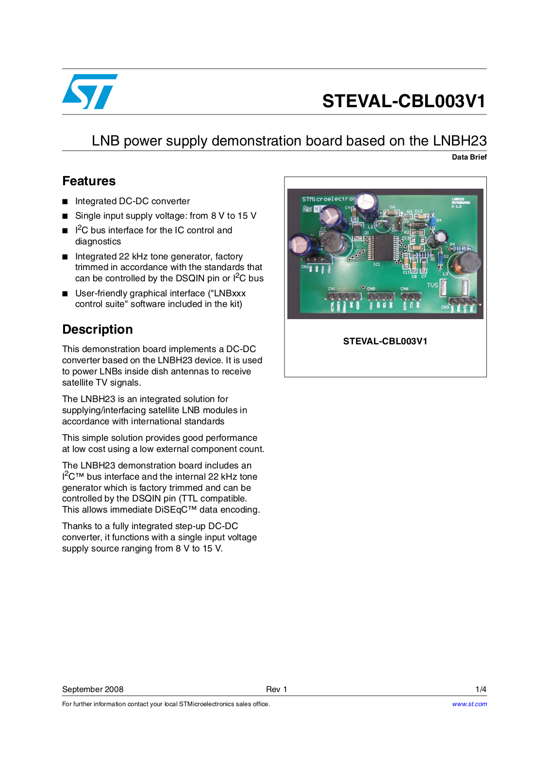 ST CBL003V1 User Manual