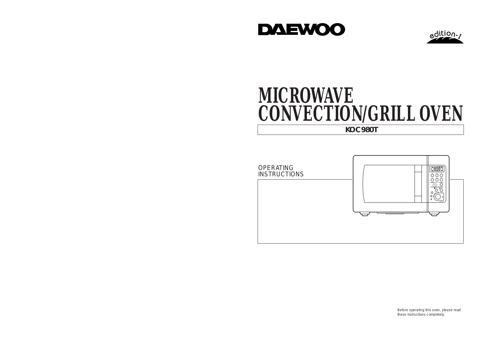 Daewoo KOC980T User Manual