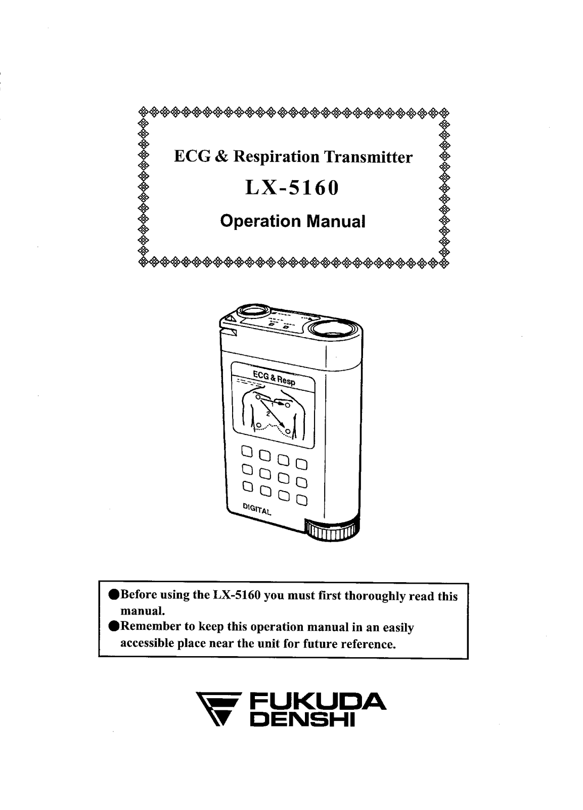 Fukuda Denshi Co LX5160A Users manual