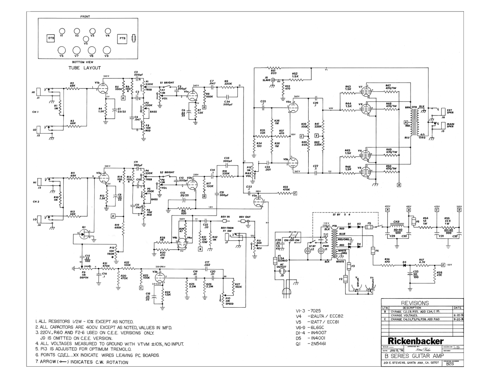Rickenbacker b410, b212 schematic - ManualMachine.com