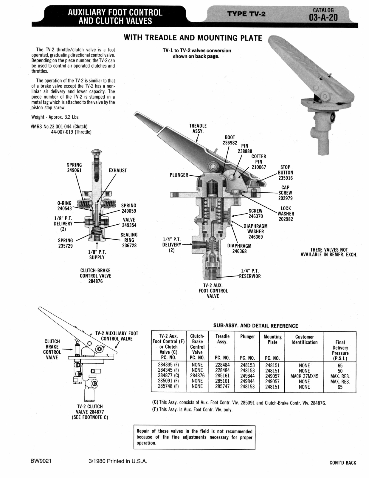 BENDIX 03-A-20 User Manual