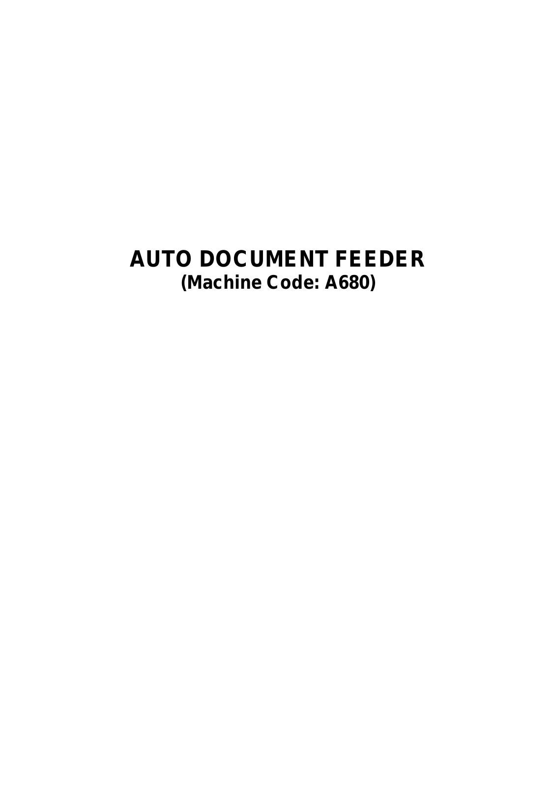 Ricoh df67 Service Manual