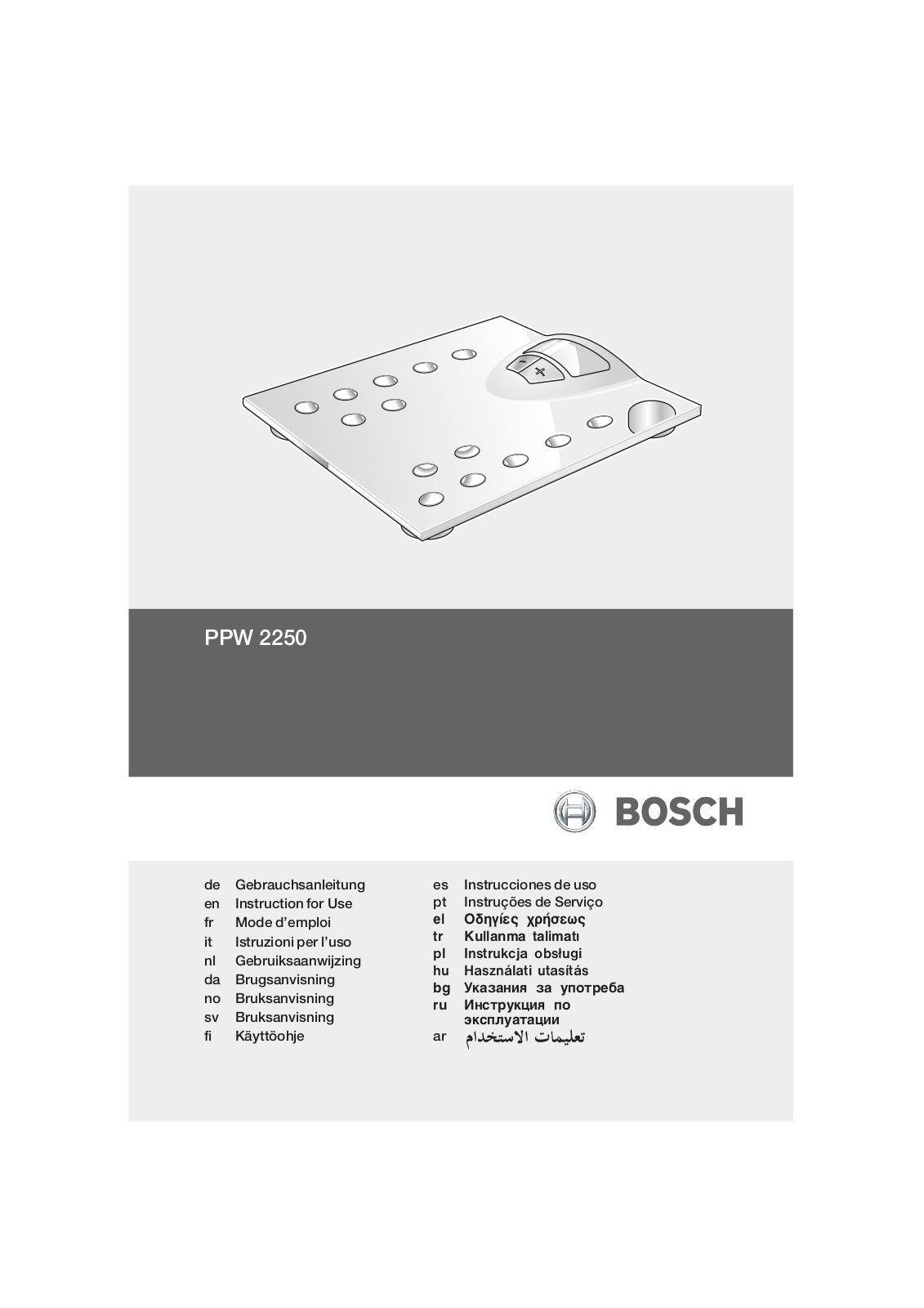 BOSCH PPW2250 User Manual