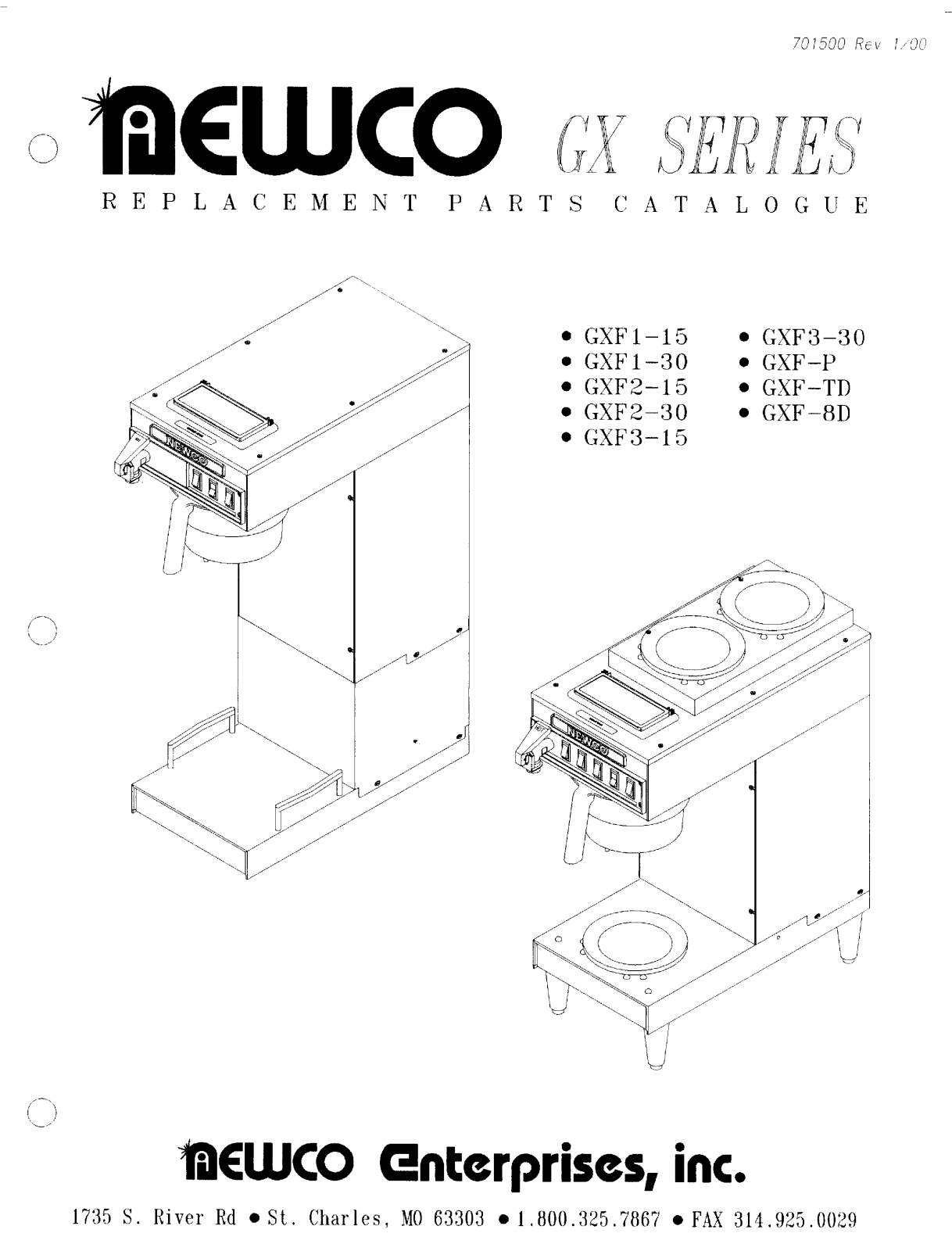 Newco GXF-P Parts List