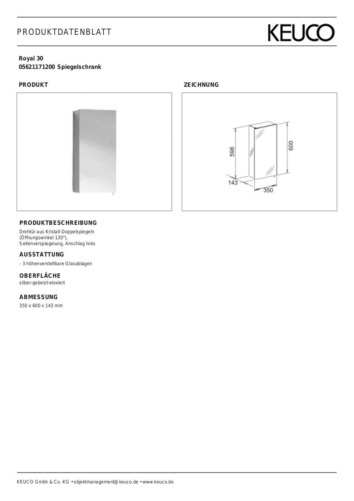 Keuco 05621171200 Service Manual