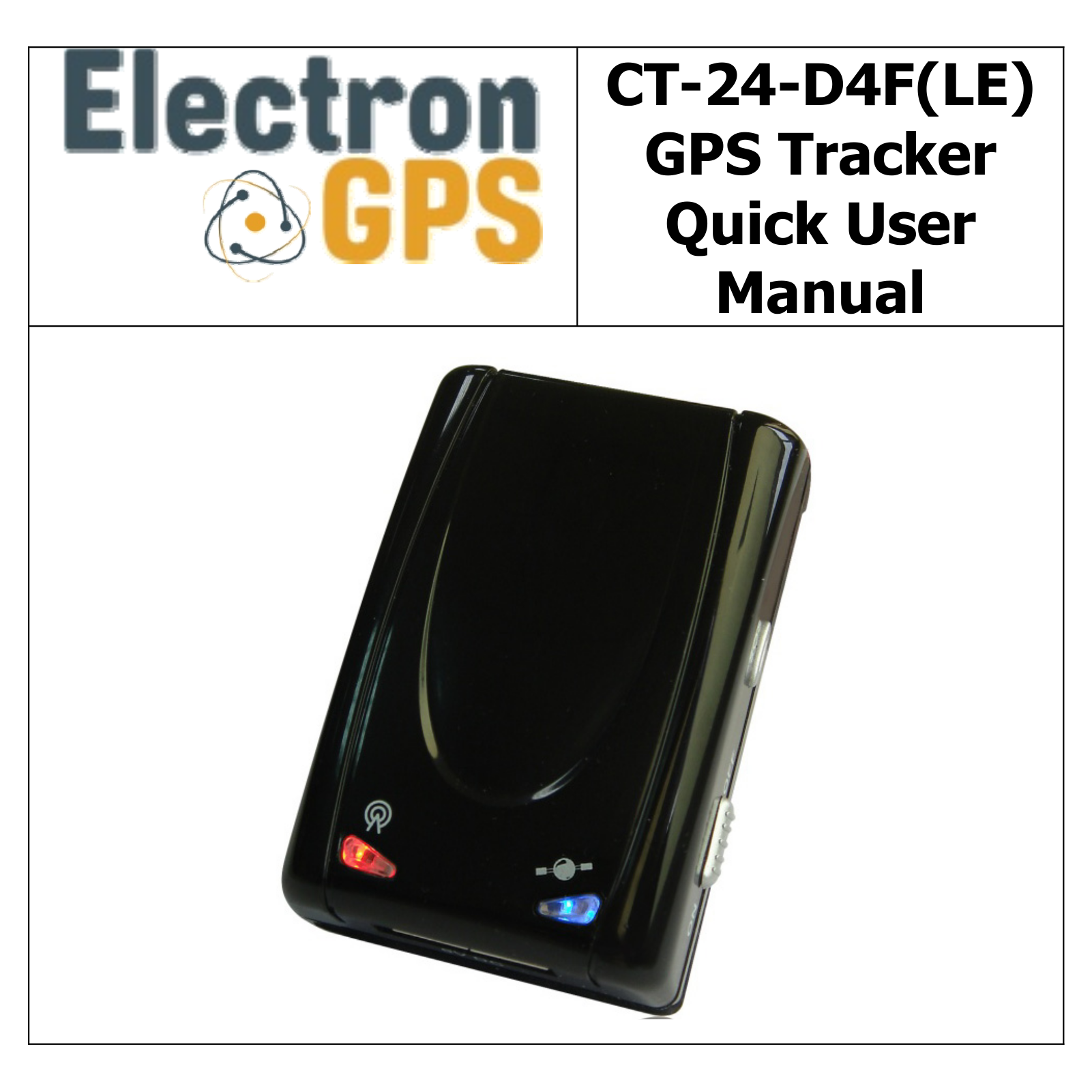 Electron GPS CT-24-D4F, CT-24-D4LE Quick User Manual