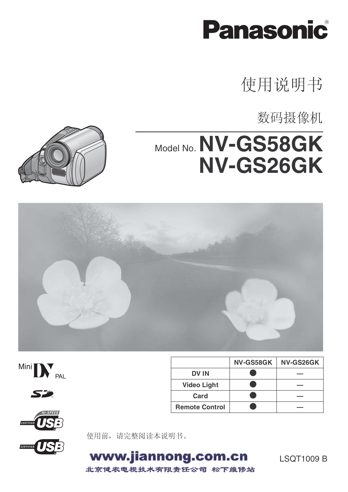 Panasonic NV-GS58GK User Manual