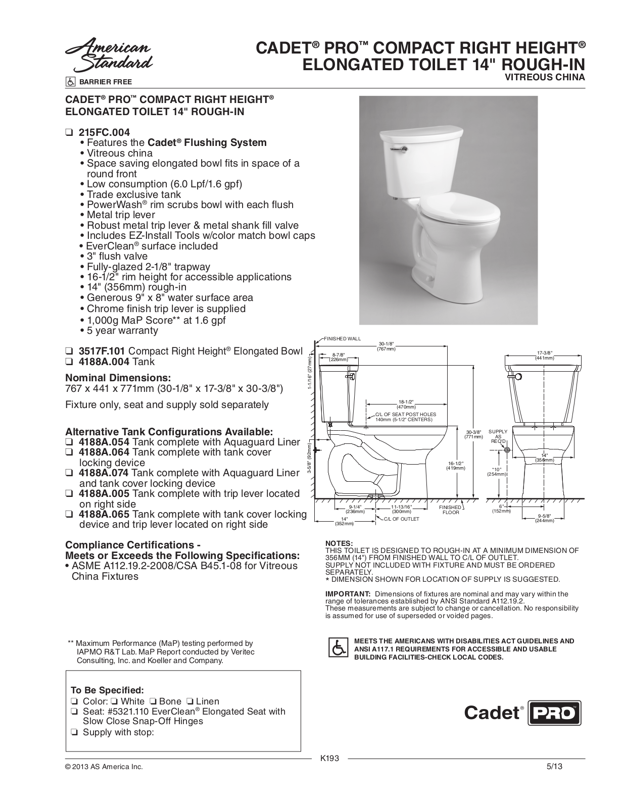 American Standard ASD9534 Specifications - ManualMachine.com