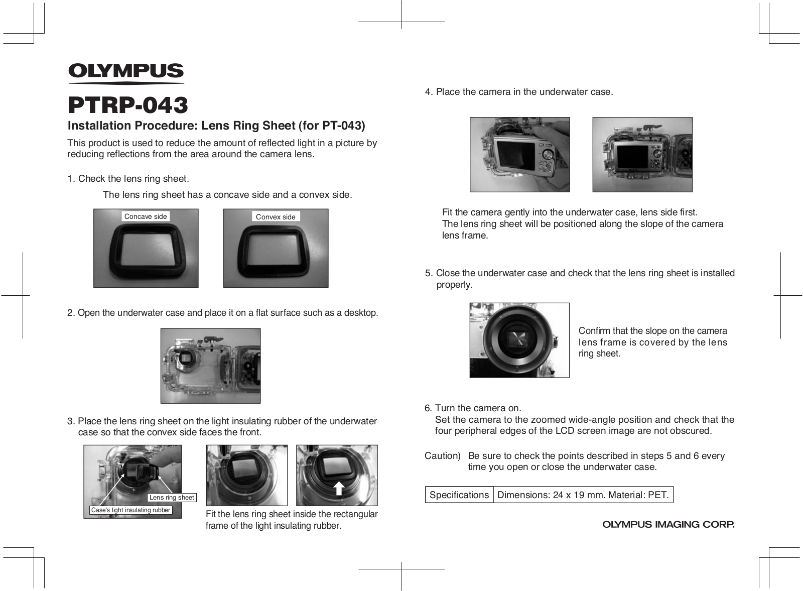 olympus PTRP-043 User Manual