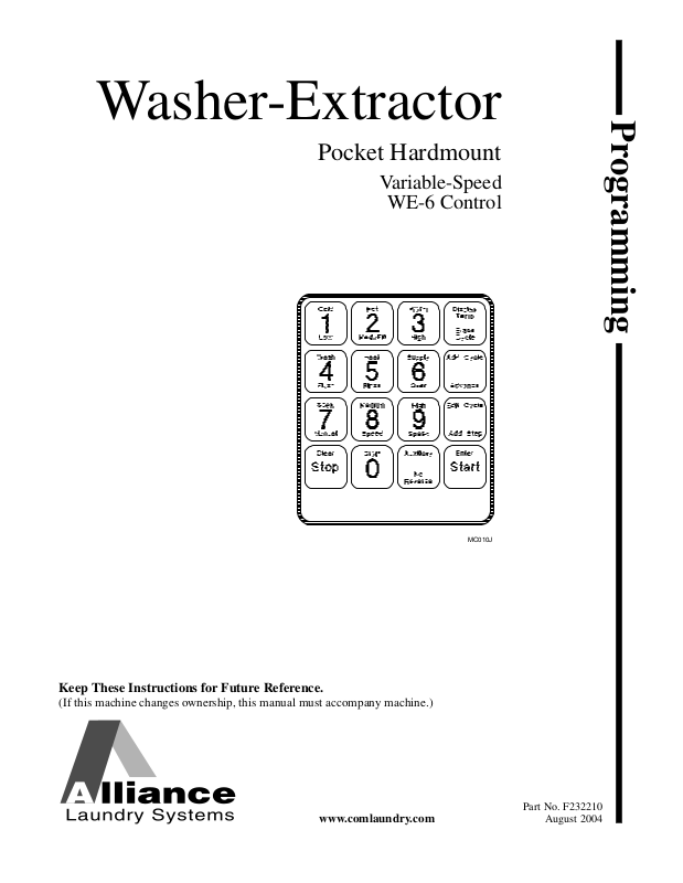 Unimac UW80PV-Extractor Parts Diagram