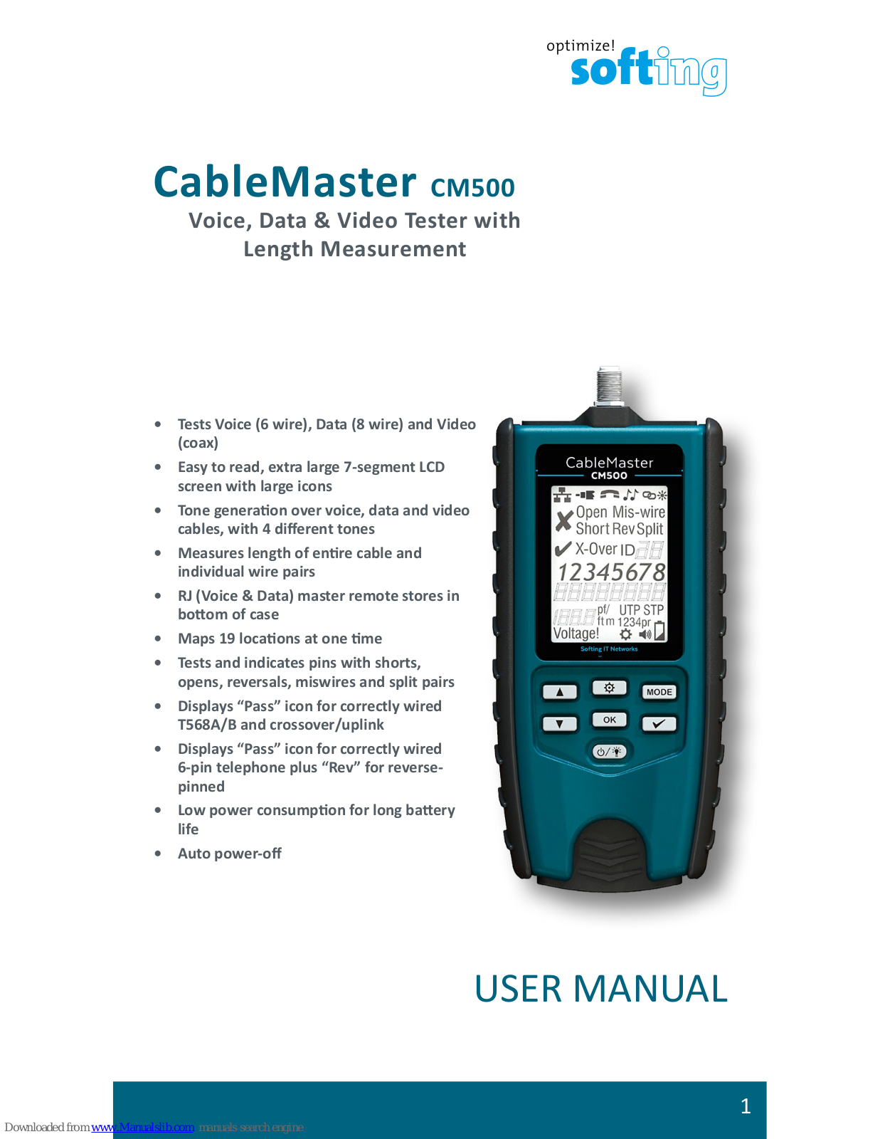Softing CableMaster CM500 User Manual - ManualMachine.com