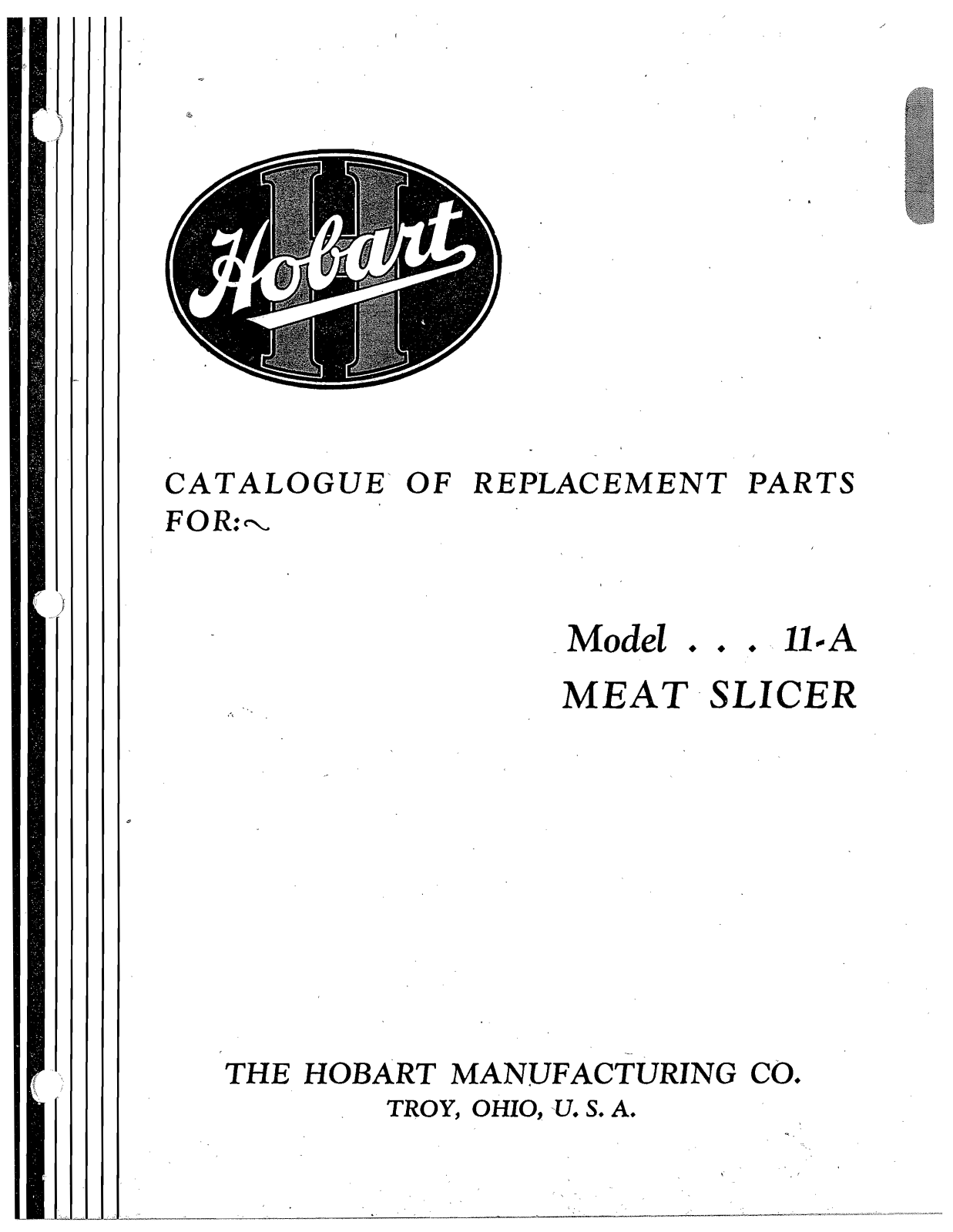 Hobart 11-A Parts List