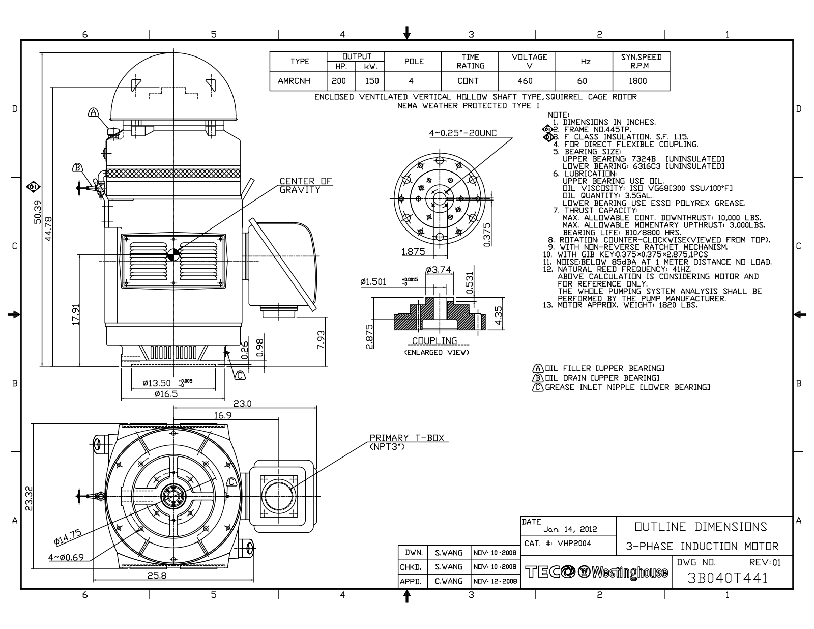 Teco VHP2004 Reference Drawing